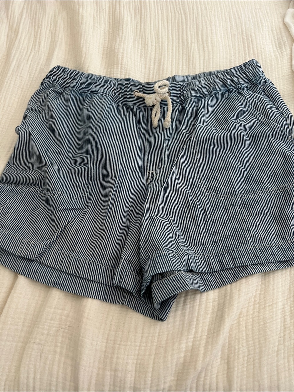 J Crew Striped Blue Drawstring Women's Shorts